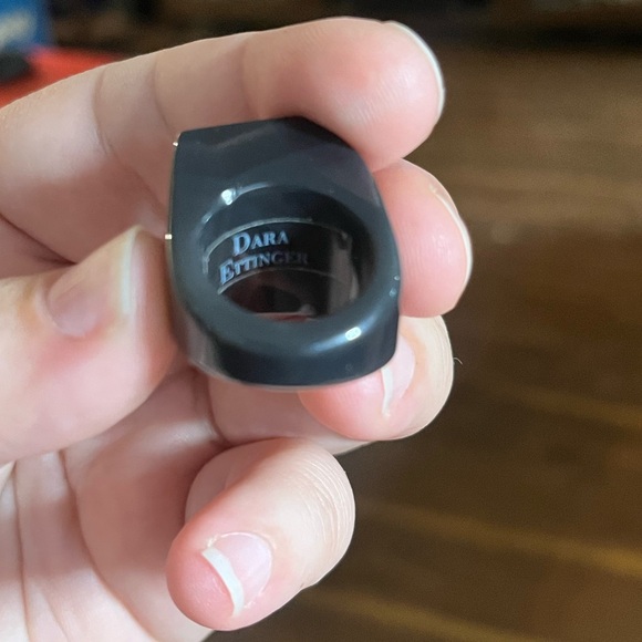 EUC Dara Ettinger Druzy Quartz Black Statement Ring - Picture 3 of 5